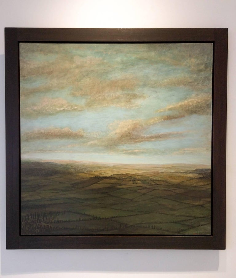 Domain (Contemporary Hudson Valley Landscape Oil Painting in Wood Frame) - Brown Landscape Painting by Leigh Palmer