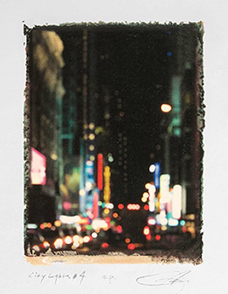 14 x 10 inches unframed, image size is 7 x 5  inches
$200.00 
Heat transfer print

Limited Edition heat transfer prints of New York City neon lights at night.
Walking after dark in the light filled streets of American cities like Boston, New York