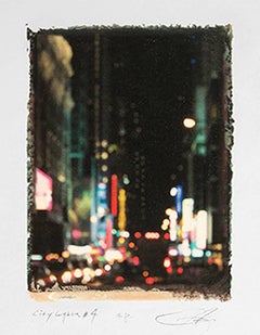 City Lights #4 (Small Heat Transfer Print of NYC Night Traffic)