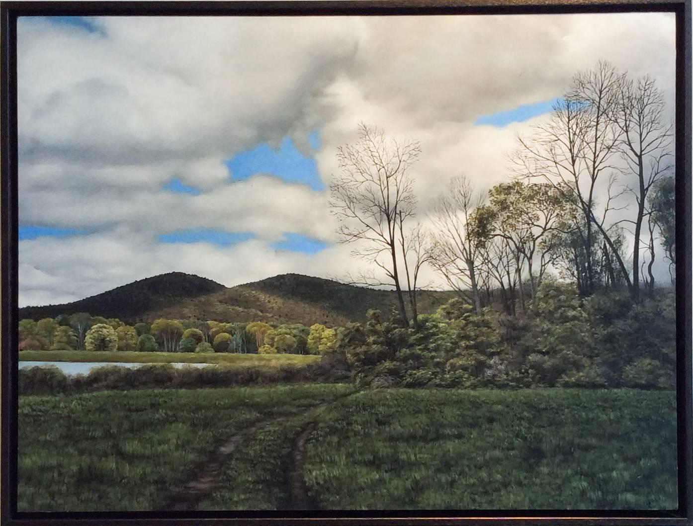 Where I Was Better Known (Hyper Realist Landscape Paining on Wood Panel) - Painting by Eileen Murphy