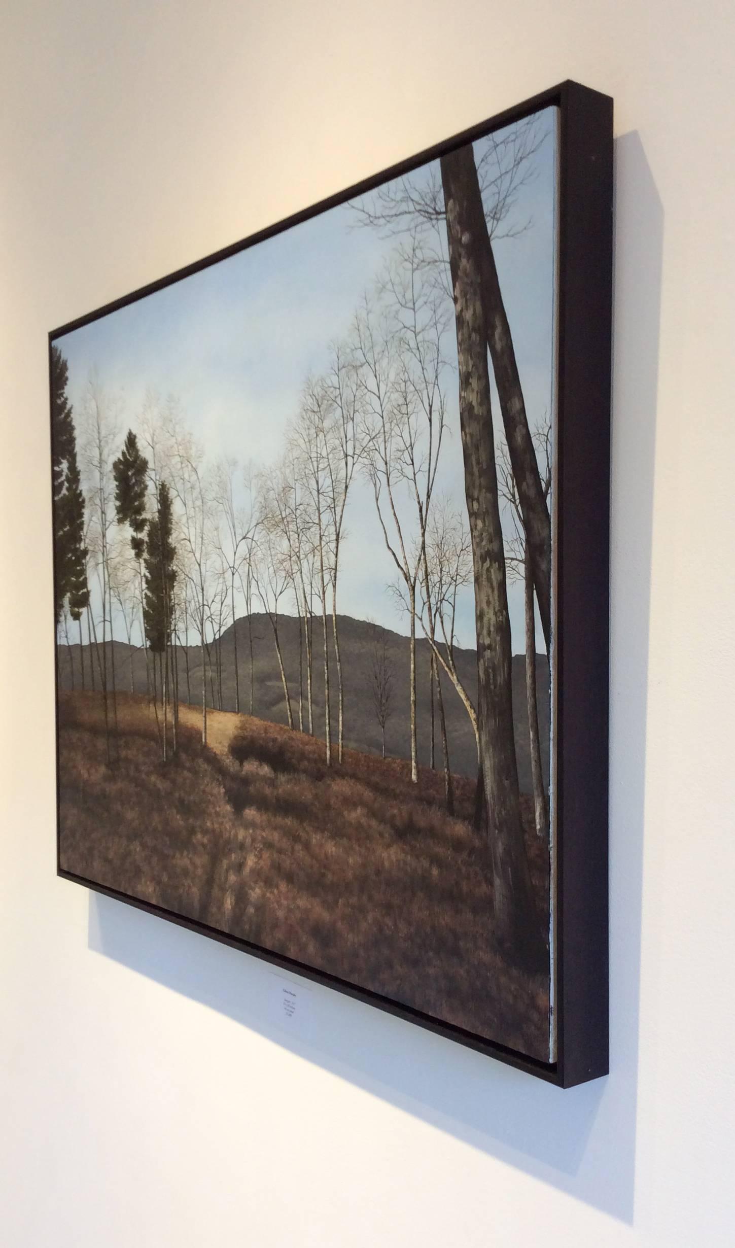 Stagger (Hyper Realist Late Autumn Landscape Painting on Wood Panel) 7