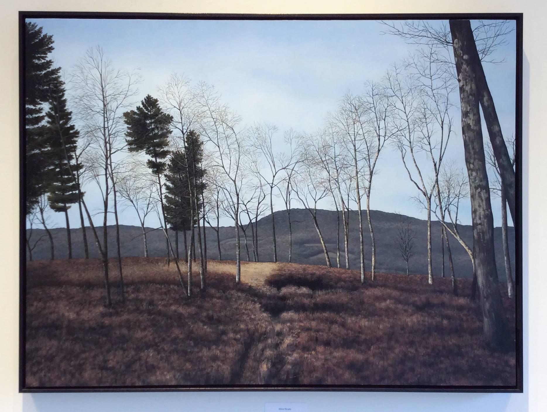 Stagger (Hyper Realist Late Autumn Landscape Painting on Wood Panel) 1