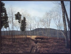 Stagger (Hyper Realist Late Autumn Landscape Painting on Wood Panel)