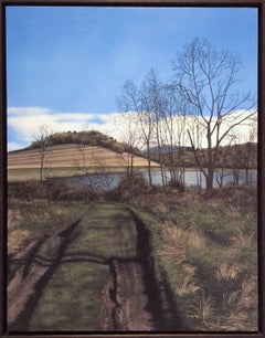 What Lies Ahead (Hyper Realist Early Spring Landscape Painting on Wood Panel)