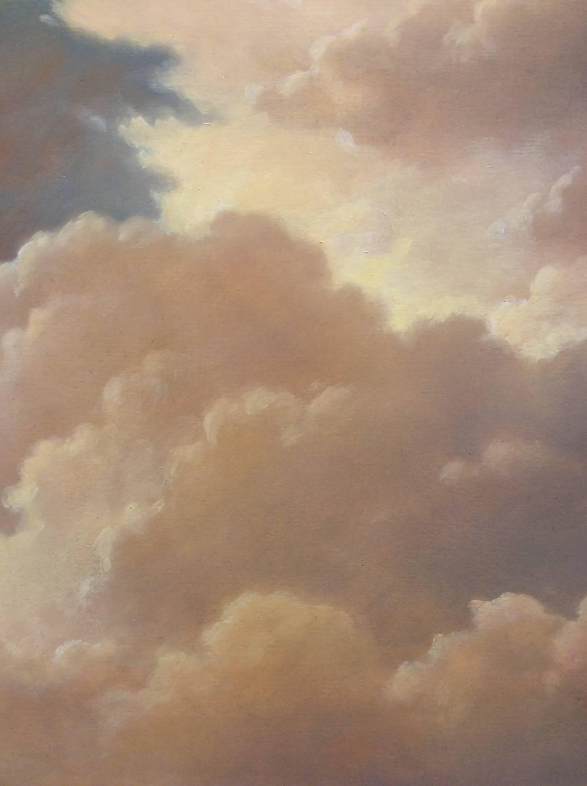 Cloud Icon XVI: Luminist-Style Oil Painting of Warm Clouds and Blue Sky 2
