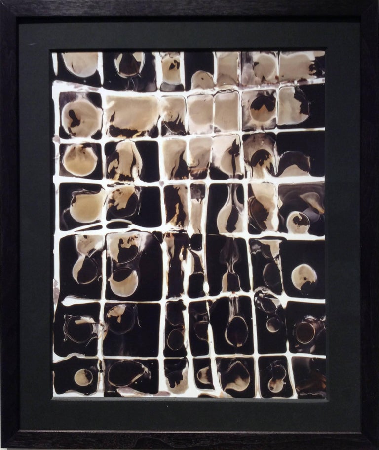 No 2 Cubes Abstract Cameraless Photograph With Checknboard Motif Framed