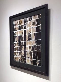 No. 4, Cubes (Abstract Cameraless Photograph in Earth Toned Palette, Framed)
