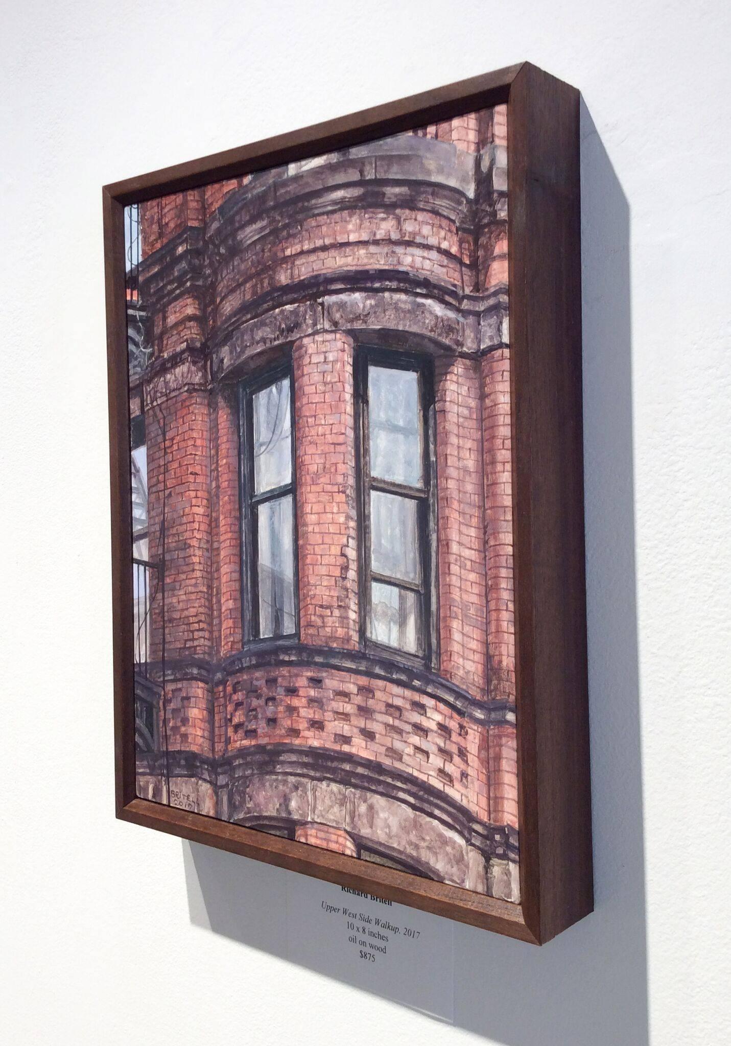 Upper West Side Walkup (Photo-Realist Oil Painting of NYC Red Brick Building) 1