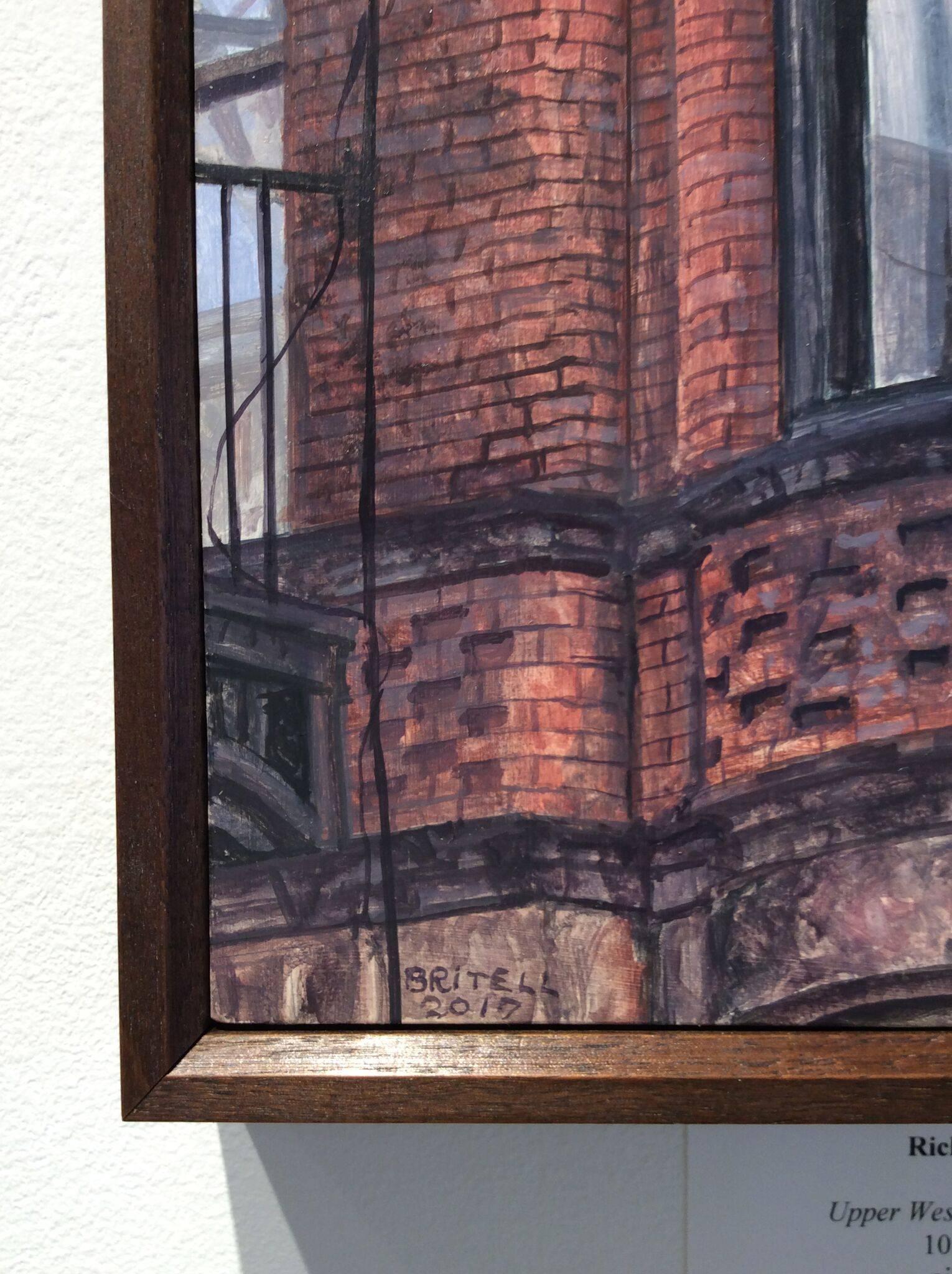 Upper West Side Walkup (Photo-Realist Oil Painting of NYC Red Brick Building) 3