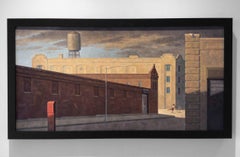 Bond Street Panorama (Cityscape Oil Painting of Brooklyn Buildings)