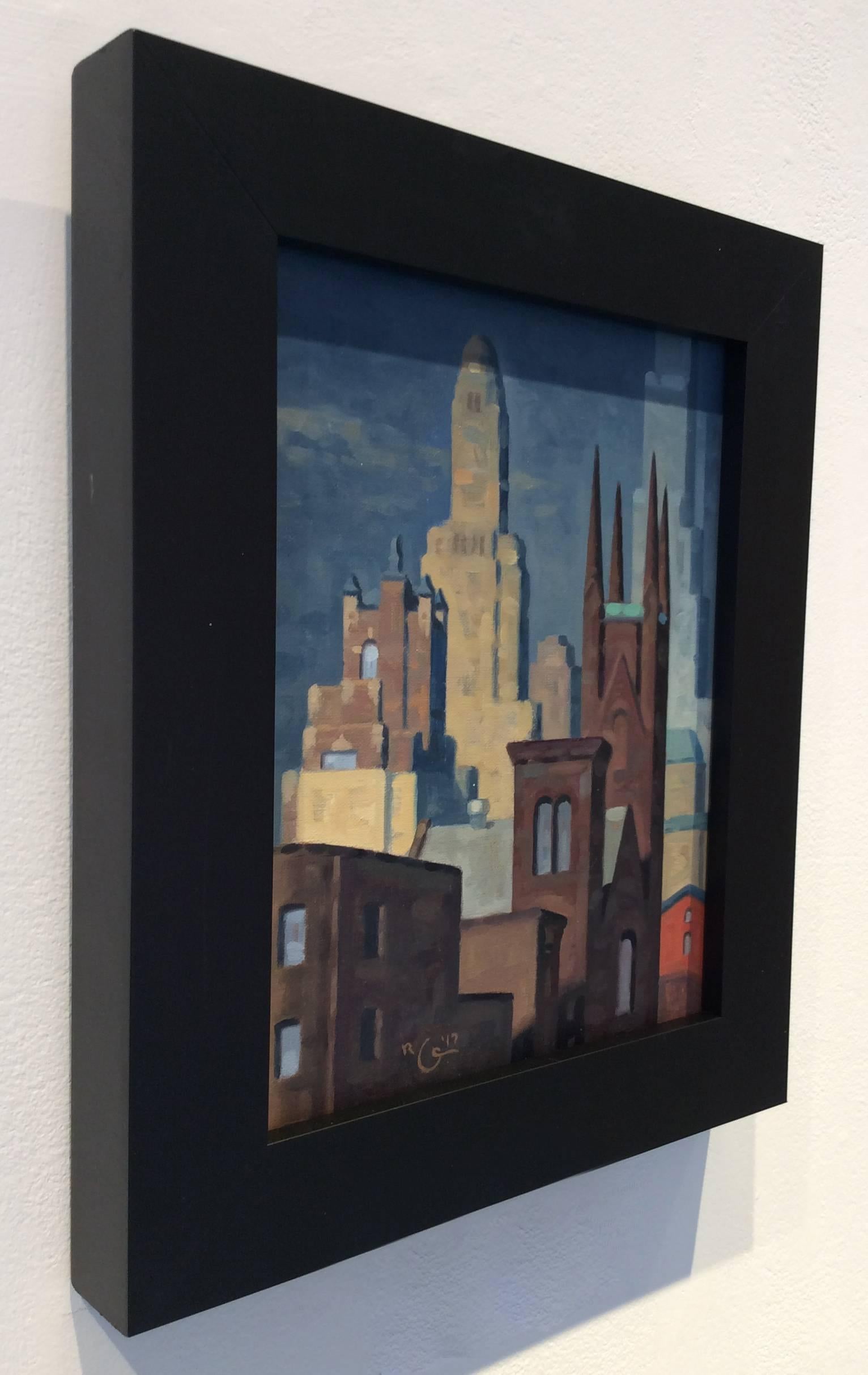 Ft. Greene 2, Study (Cityscape Oil Painting of Brooklyn Skyline) 1