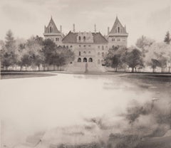 Capitol II  (Modern Realist Cityscape in Black & White Watercolor)