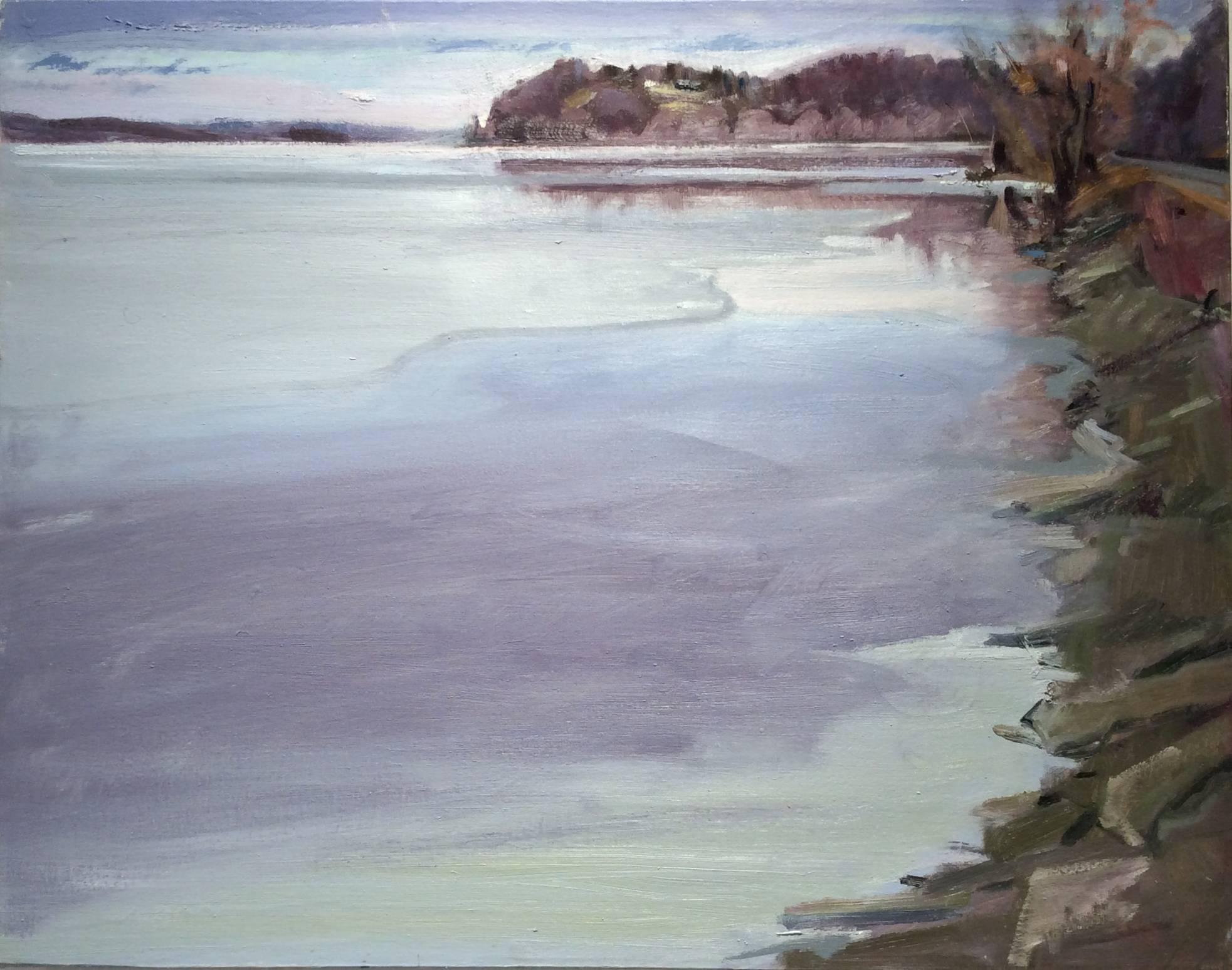 Cheviot in Winter (Country Landscape Painting of Hudson River in the Winter)