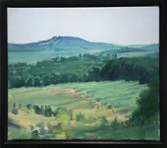 Olana from Blue Hill (peinture à l'huile de paysage de la vallée de Hudson:: Paysage vert)