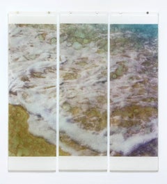 Aguas cálidas n.º 33 (Fotografía de estilo náutico de olas azules del océano en 3 paneles)