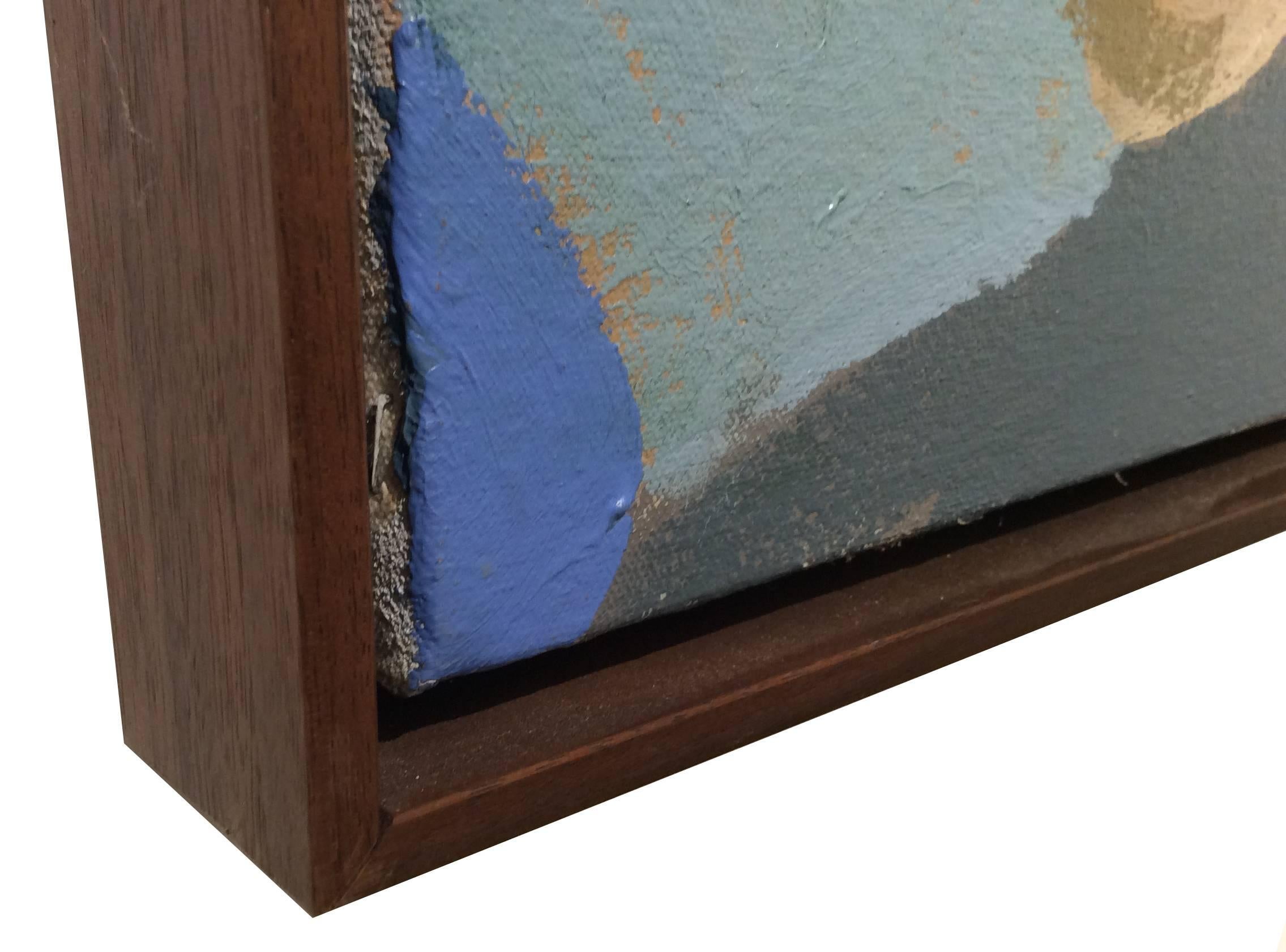 Study for the Well (0661): Acrylic Cityscape on Canvas in Wood Frame 1
