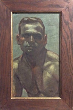 Untitled Portrait II (Modern, Academic Style Portrait Painting of a Young Man) 