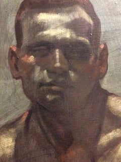 Untitled Portrait II (Modern, Academic Style Portrait Painting of a Young Man)