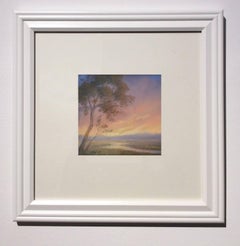 25 Series, No. 22: Landscape Drawing on Paper of a Sunset in the Hudson Valley