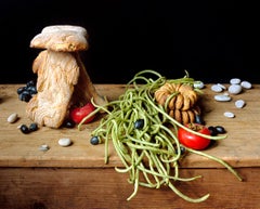 Bread House (Framed Food Still Life Photograph of Bread, Vegetables & Stones)