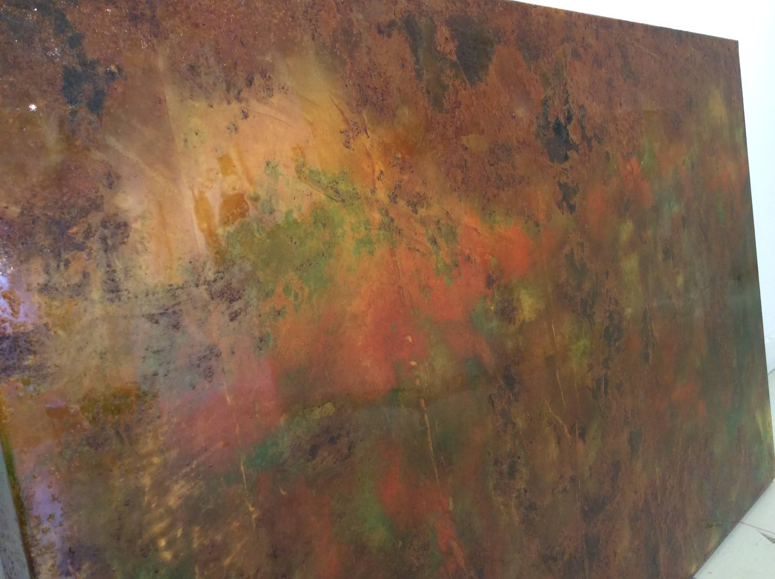 Bruce Murphy Creative Eagerness (Abstract Painting on Metal with Warm