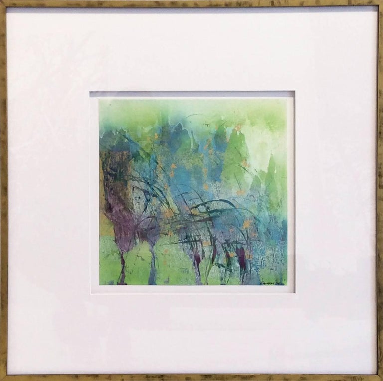 Bruce Murphy Too Simple Of A Concept Small Abstract Landscape In Green Gold And Violet For Sale At 1stdibs