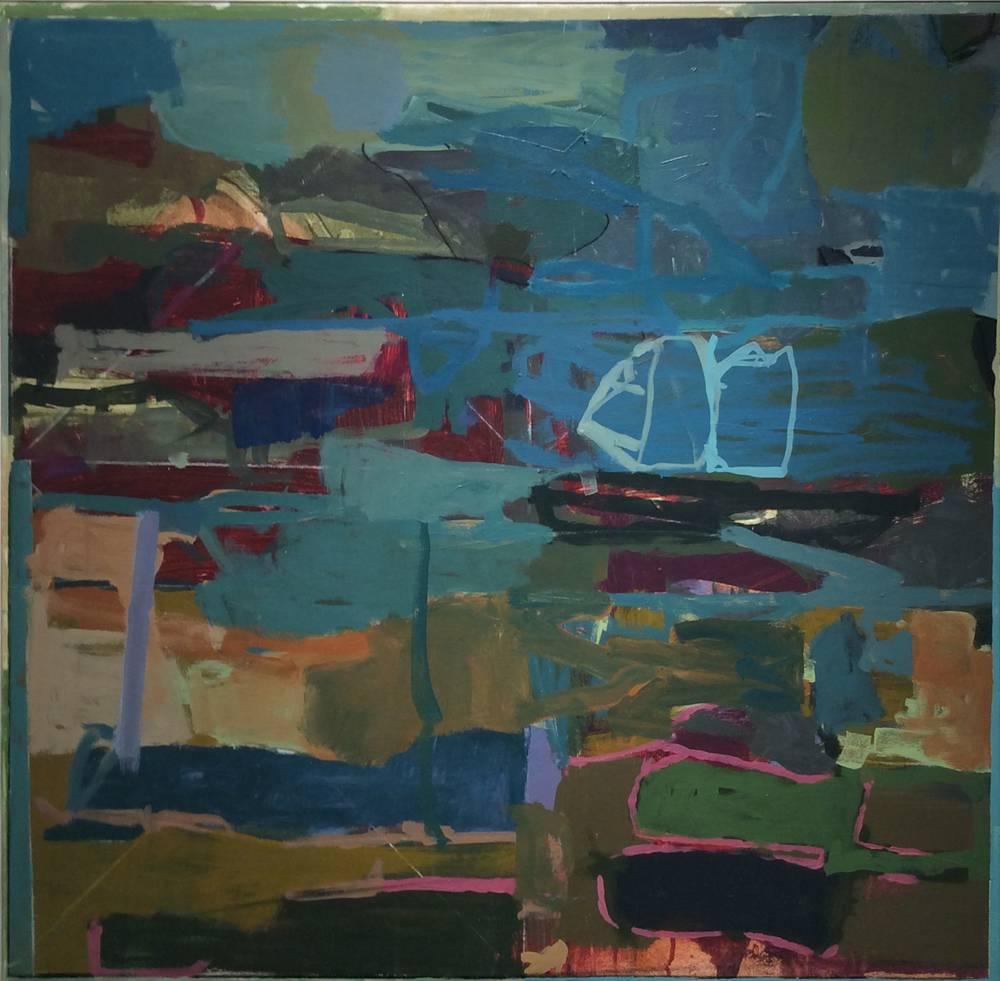 James O'Shea Abstract Painting - On the Boat with Nina