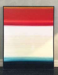 Gradience (Modern Color Field Red, White & Blue Painting on Canvas)