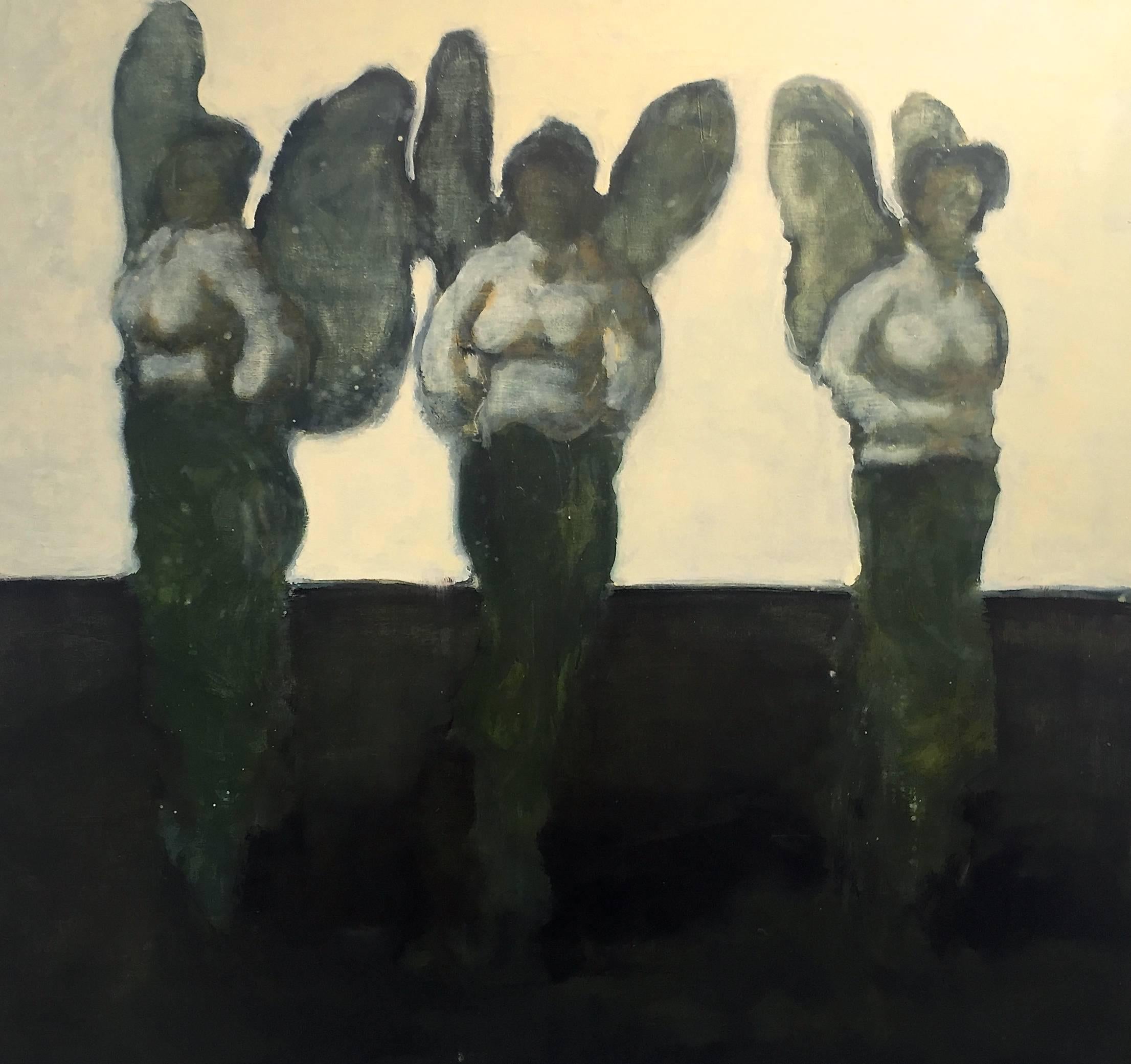 David Konigsberg Landscape Painting - Angels in the Backyard