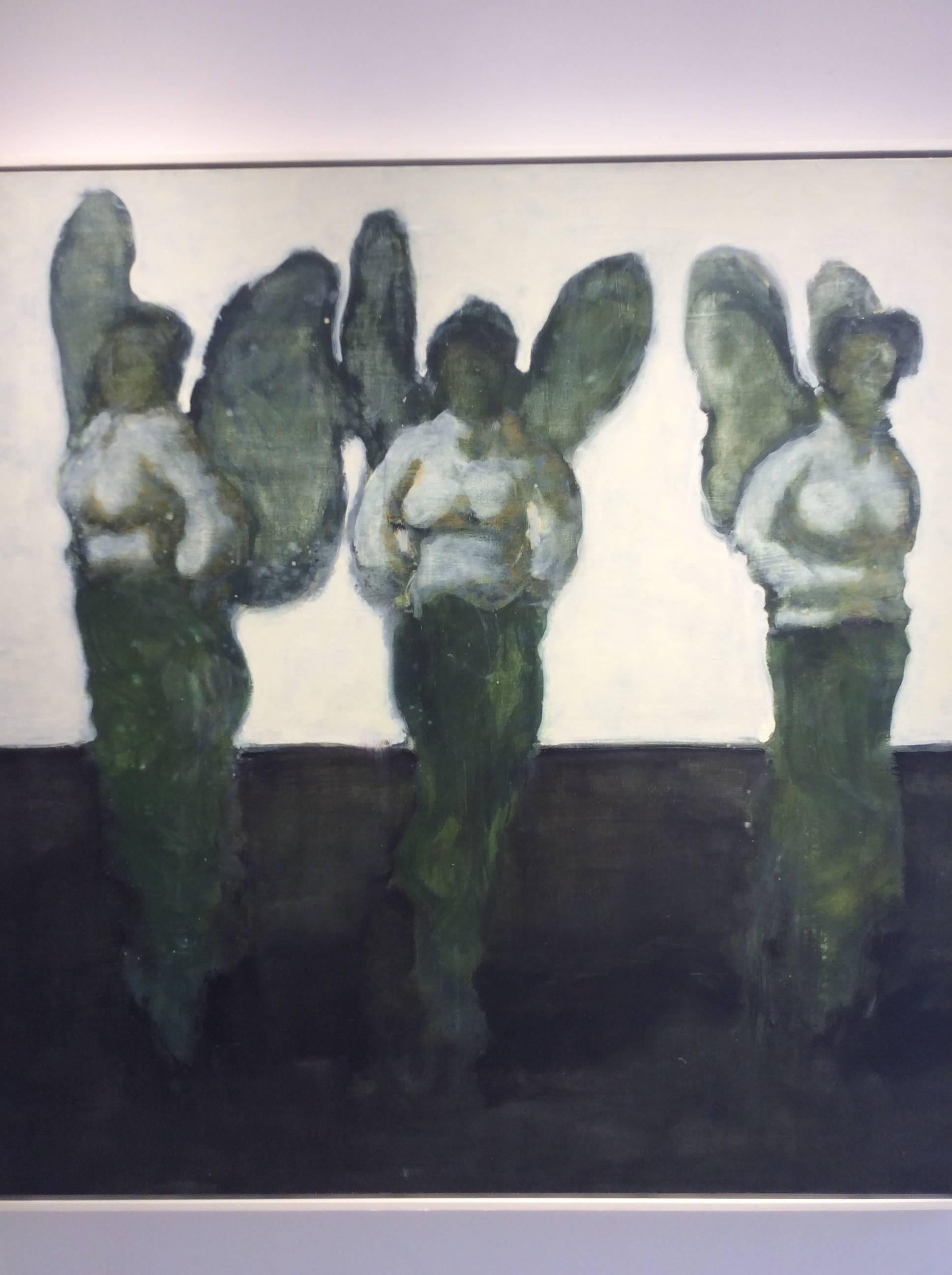 Angels in the Backyard - Contemporary Painting by David Konigsberg