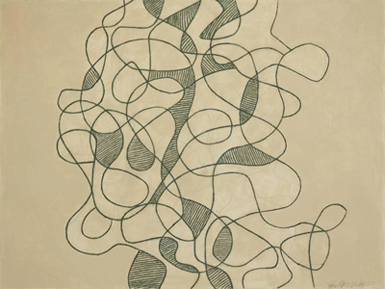Ralph Stout Untitled 10 Minimalist Line Drawing On Arches Paper