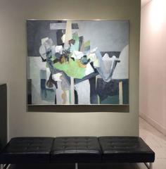 La Bota (Mid Century Modern, Cubist Style Abstracted Still Life Oil Painting)