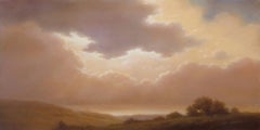 Emerging Light Over the River (Traditional Hudson River Landscape Oil Painting)