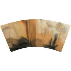 Fan Painting #7 (Contemporary, Abstract Painting in Earth Toned Brown Palette) 8