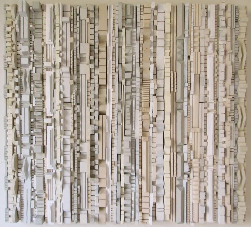 Stephen Walling Abstract Sculpture - Vanilla - Abstract Wooden Wall Sculpture