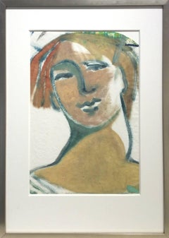 The Naked Truth (Expressionist Gestural Portrait of Female Figure, Custom Frame)
