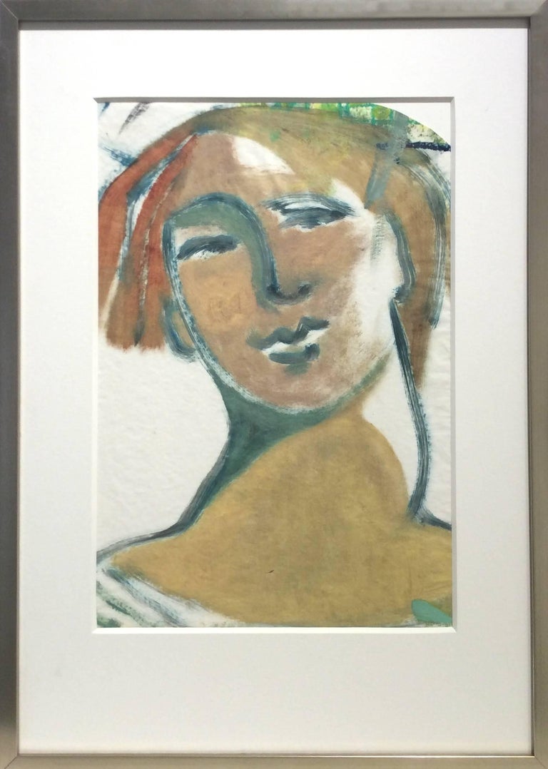 Marion Vinot Figurative Painting - The Naked Truth (Expressionist Gestural Portrait of Female Figure, Custom Frame)