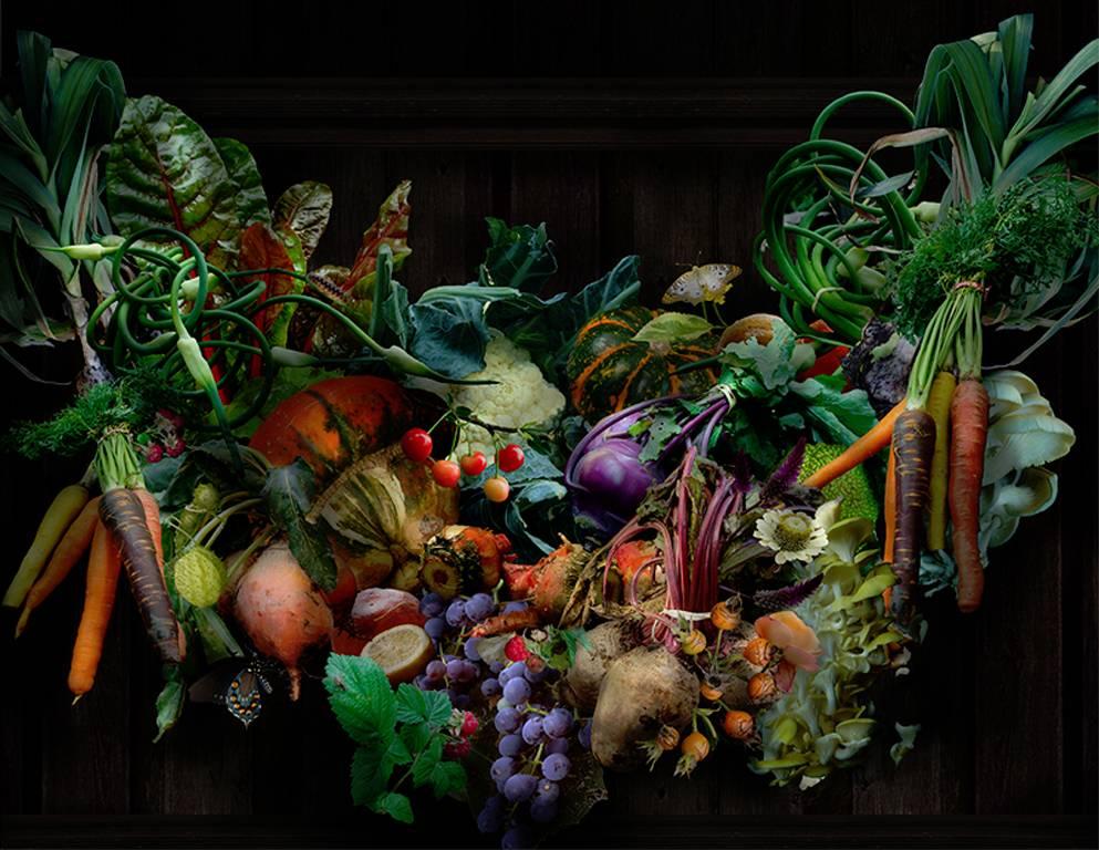 Farmers Market Festoon, Single Swag: Still Life Photograph of Vegetables & Fruit
