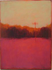 Communications (Contemporary Landscape of Bold Pink Field and Telephone Line)
