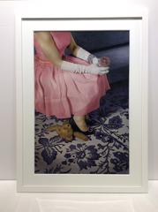 The Good Wife (Modern Photograph of 1950's Housewife in Pink Dress & Diamonds)