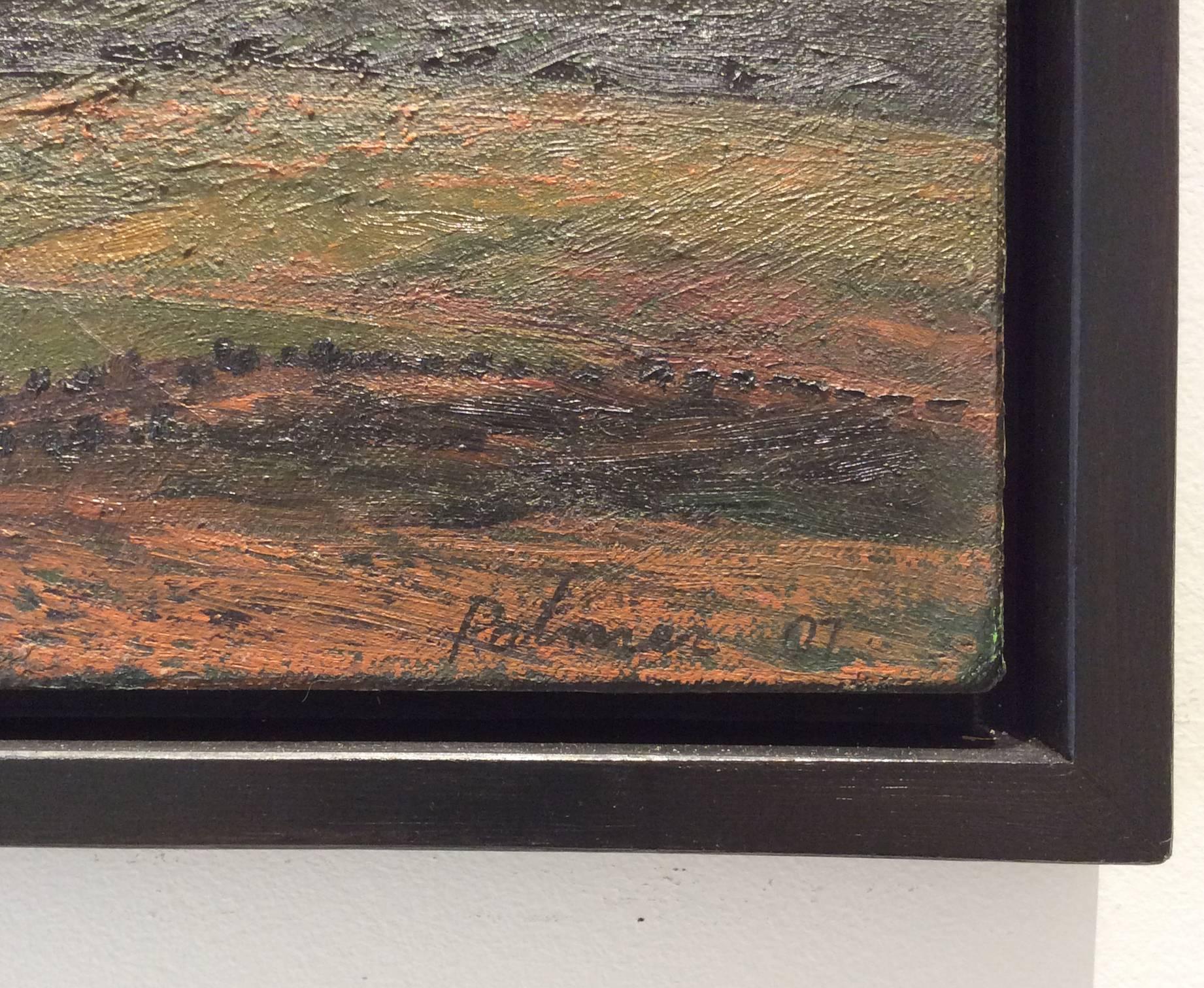 Streak (Modern Hudson River School Style Landscape Painting of Sunset) 1