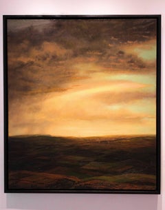 Raya (Pintura moderna de paisaje de la puesta de sol al estilo de la Escuela del Río Hudson)