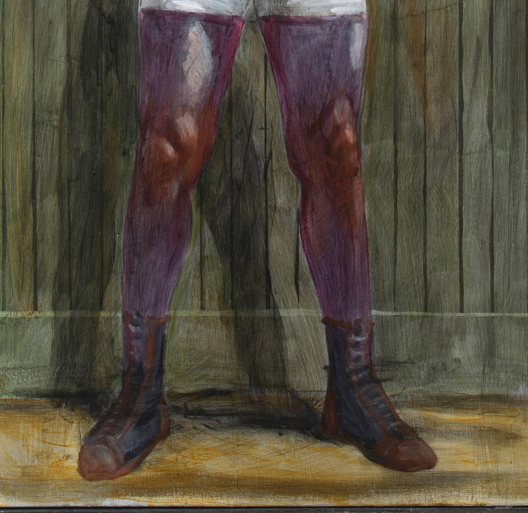 Standing Man with Weight Bar (Modern Portrait of Male Athlete) 1