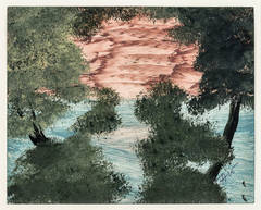 Landscape, Green Sponge Flowering Trees