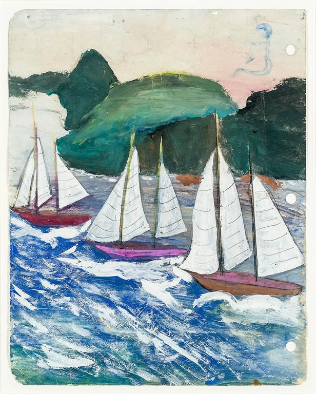 Frank Walter - Four Boats, Three Afloat, Painting For Sale at 1stdibs