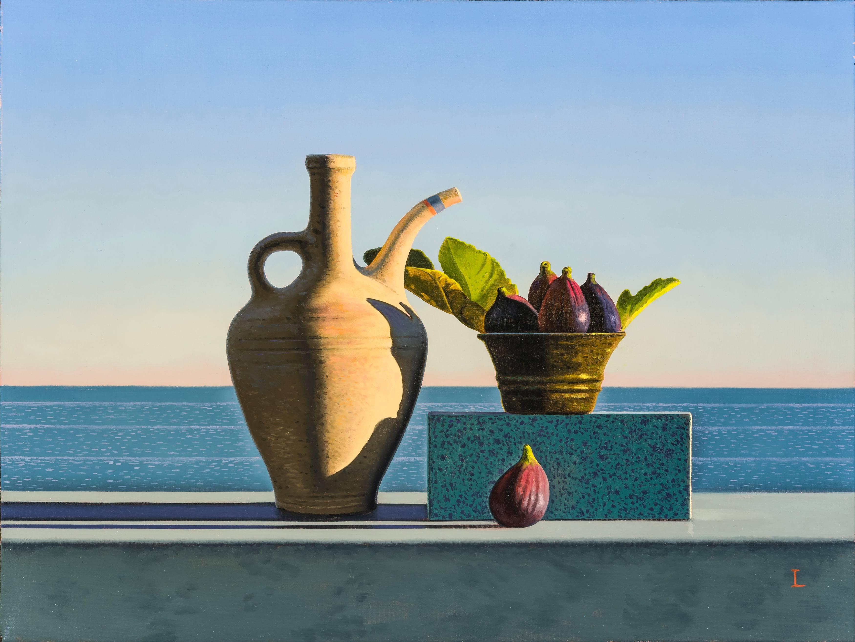 David Ligare Still-Life Painting - Still Life with Figs and Egyptian Pot