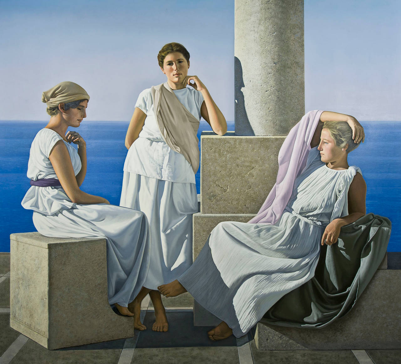 Three Grecian Women - Painting by David Ligare