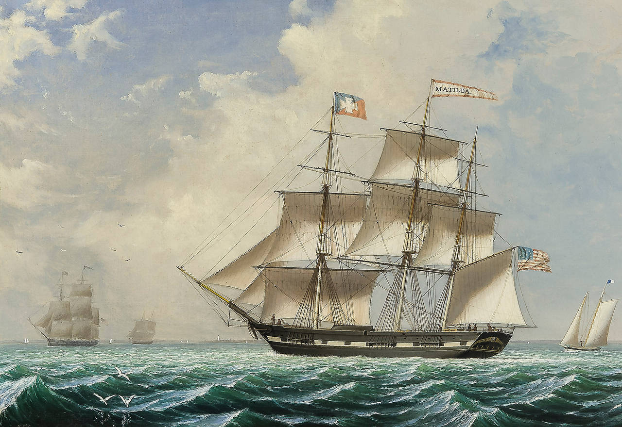 Fitz Henry Lane The 'Matilda' Under Sail, Painting For Sale at 1stdibs