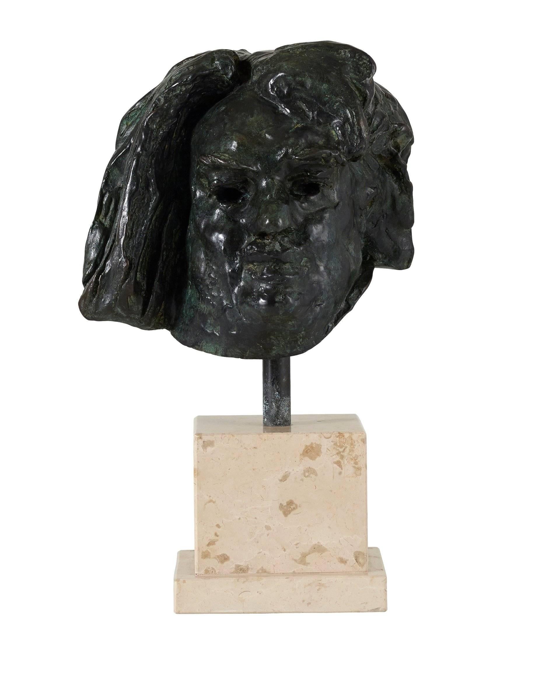 Auguste Rodin Figurative Sculpture - Head of Balzac