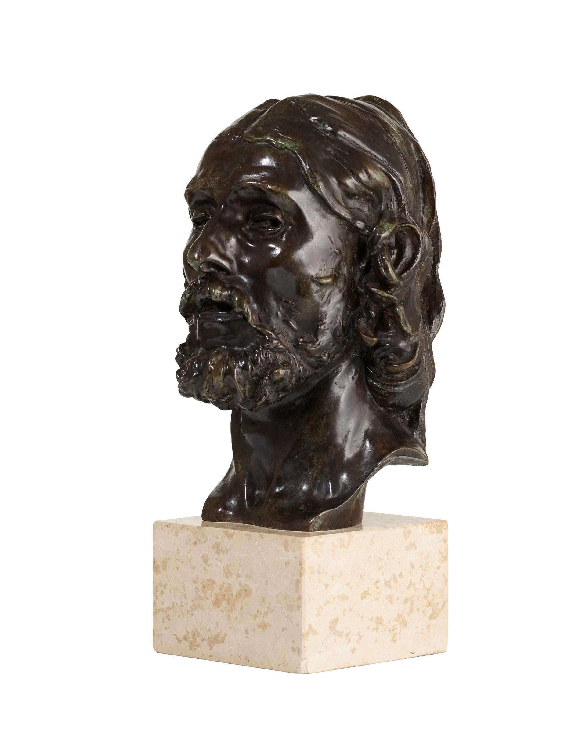 Head Of St. John The Baptist - Sculpture by Auguste Rodin